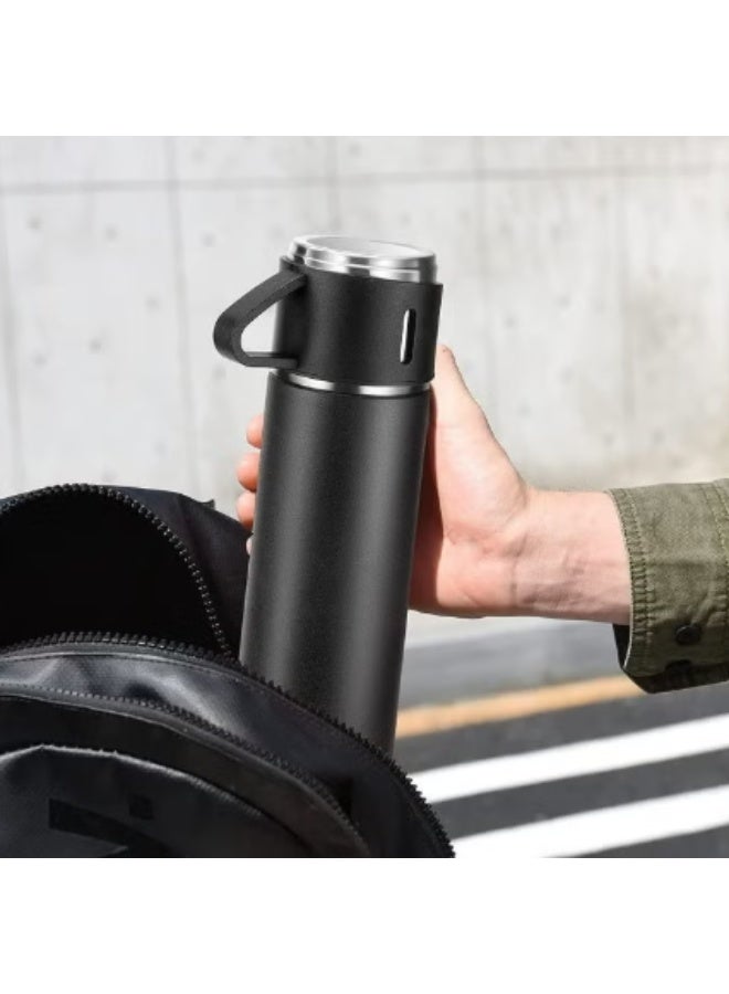 Vacuum Flask Original 500ml Thermos Mug with 3 Cups - Black - Image 5